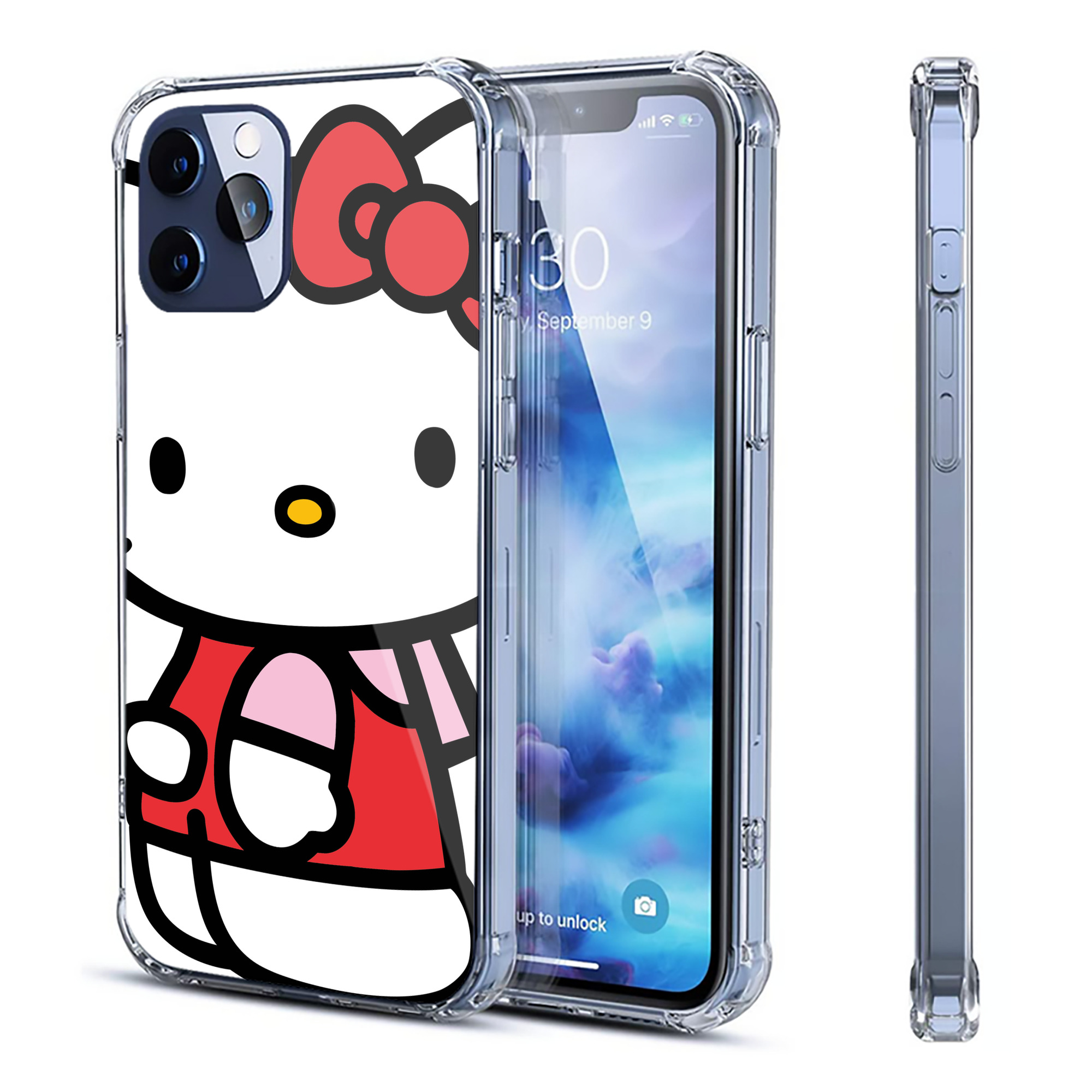 （画像用） Hello Kitty ハローキティ 【iPhone 12シリーズ対応】透明スマホケース（クリアソフトケース）